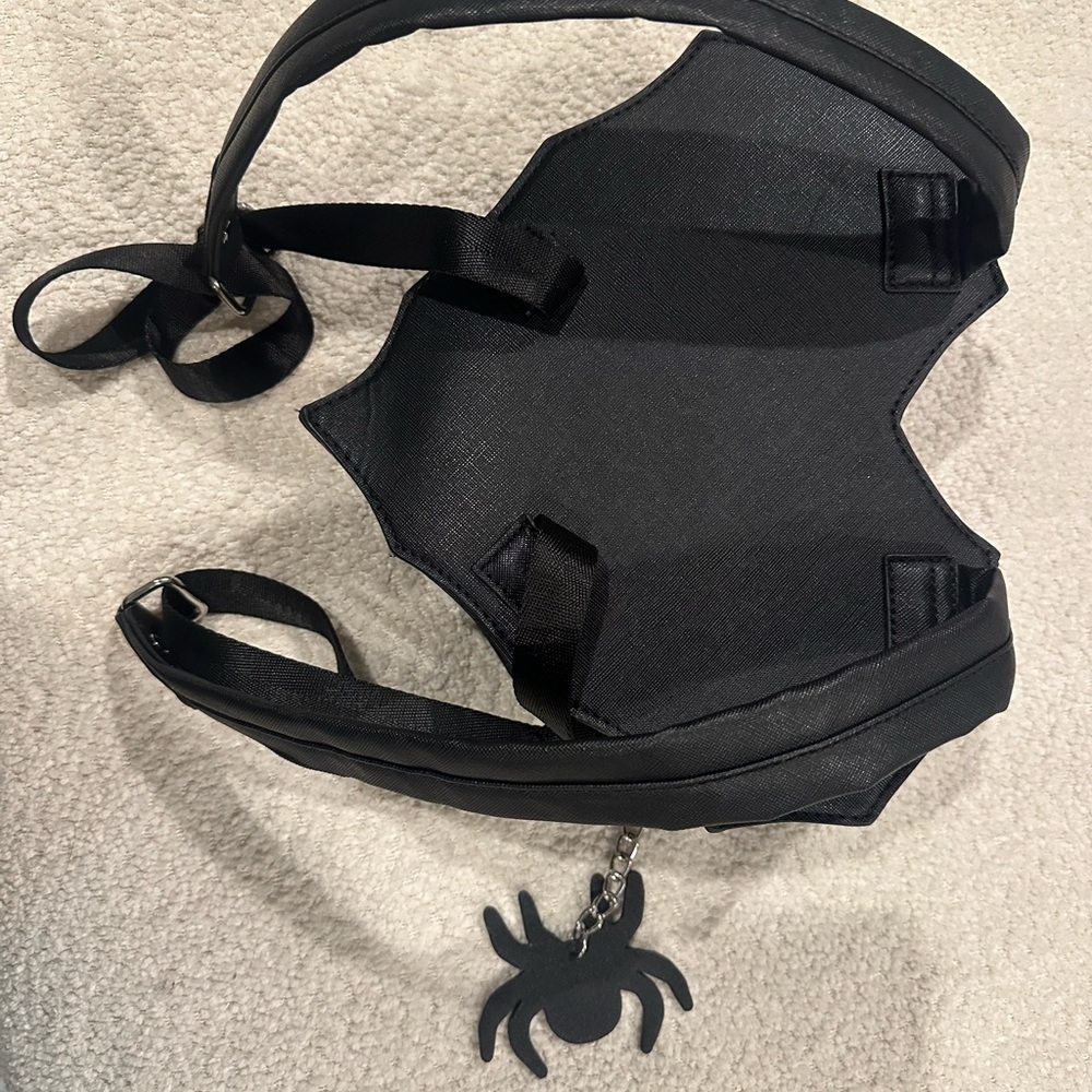 Black Spider Web Mini Backpack - Picture 3 of 4